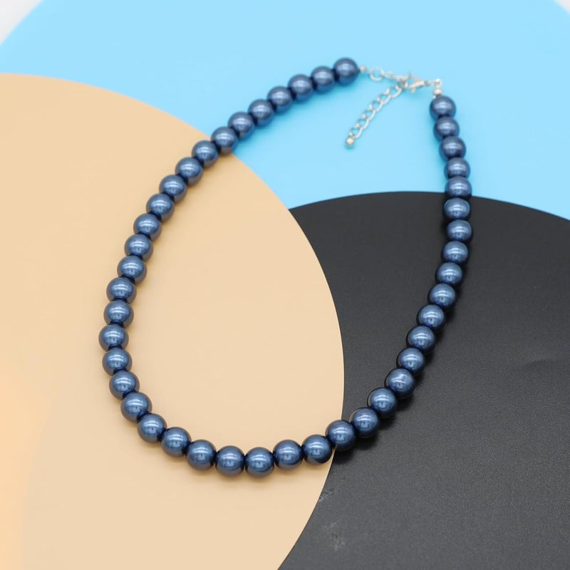 WEWE Pearl Choker Necklace for Women AAA+ Simulated Shell Pearl Necklace Strand Variety Of Colors 10mm Pearls Length 17 Inches - Image 2